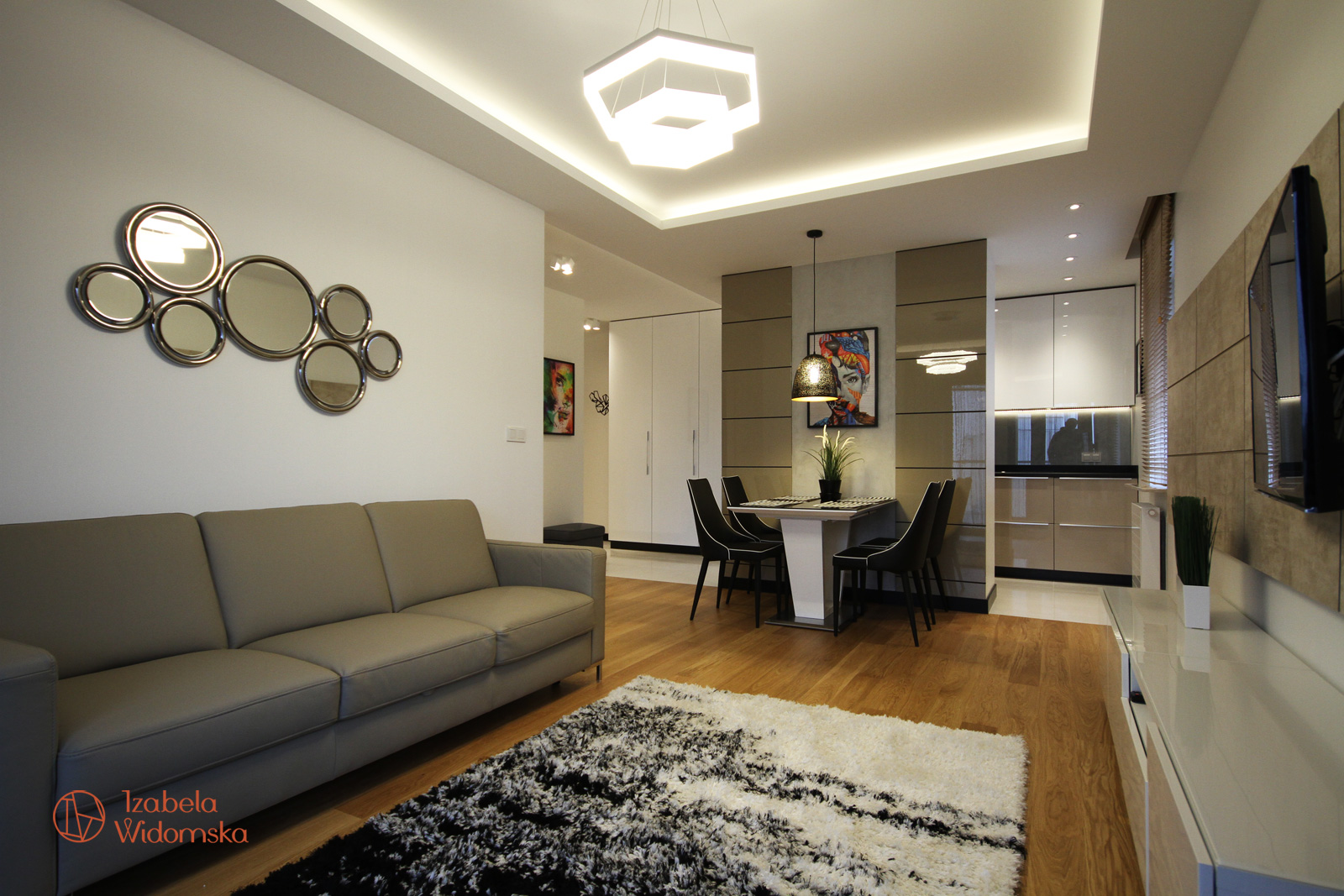 Apartament w kolorze cappucino | Ciepło Komfort Przestrzeń | Projekt wnętrza architekt Izabela Widomska