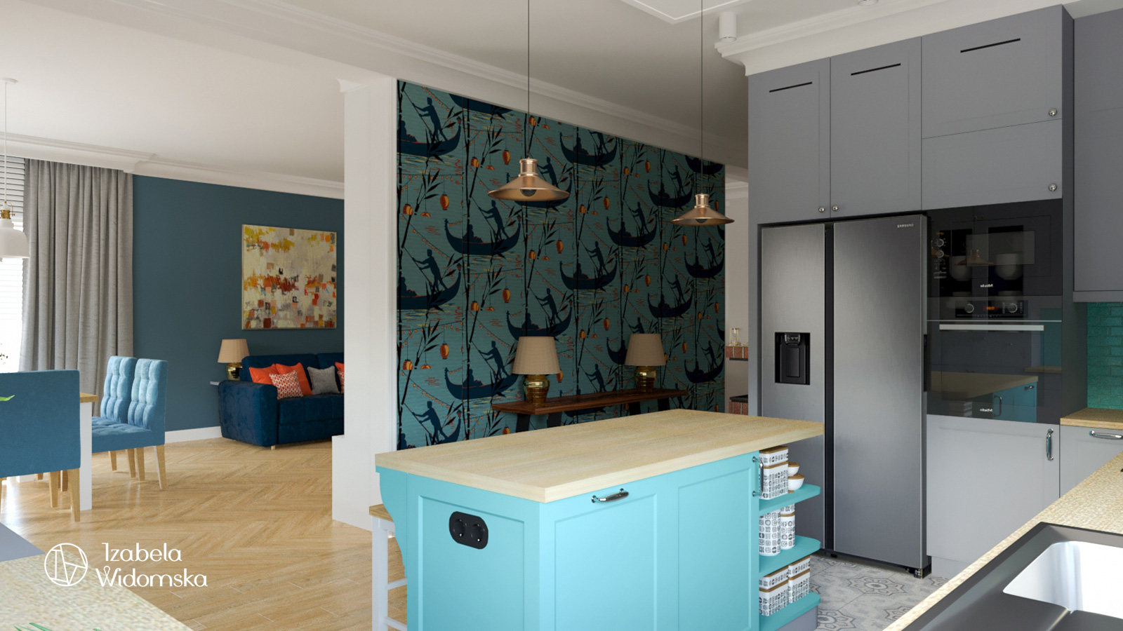 Dom inspirowany stylem Hampton | Piękno Dobrze życie Harmonia | Projekt wnętrza architekt Izabela Widomska