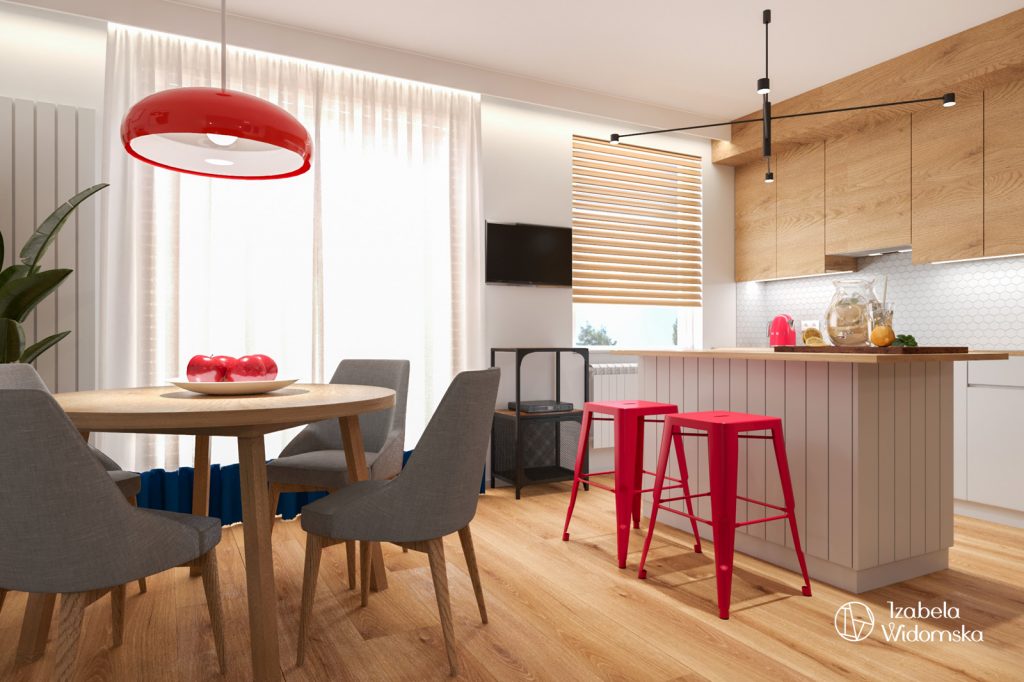 Nowoczesne mieszkanie z czerwonymi akcentami | Dobre życie Piękno | Projekt wnętrza architekt Izabela Widomska