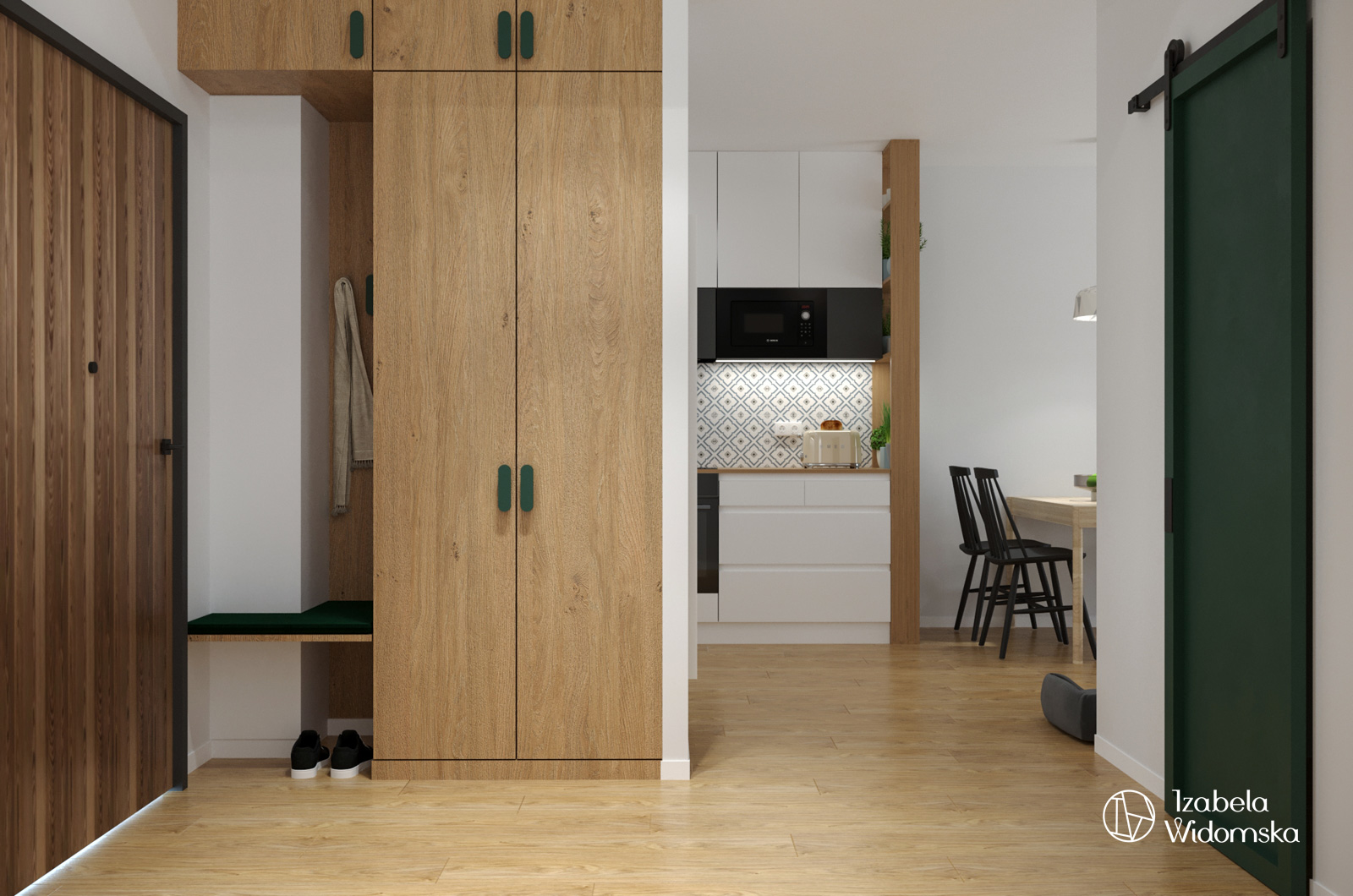 Mieszkanie dla dwojga z pieskiem | Harmonia Dobre życie Dopasowanie | Projekt wnętrza architekt Izabela Widomska