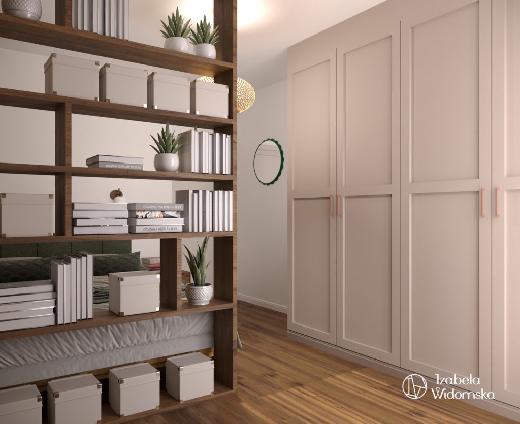 Metamorfoza mieszkania 40 m² w Wilanowie | Harmonia Dobre życie Dopasowanie | Projekt wnętrza architekt Izabela Widomska